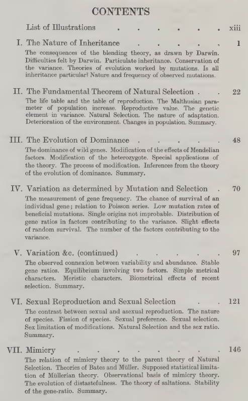 First half of GTNS table of contents