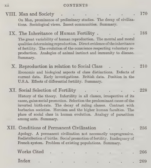 Second half of GTNS table of contents